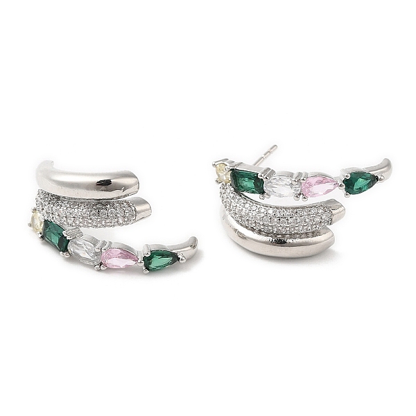 

PandaHall Emerald Rhinestone Claw Stud Earrings, Brass Earrings for Women, Lead Free & Cadmium Free, Platinum, 13x25mm Rhinestone Footprint..., Green