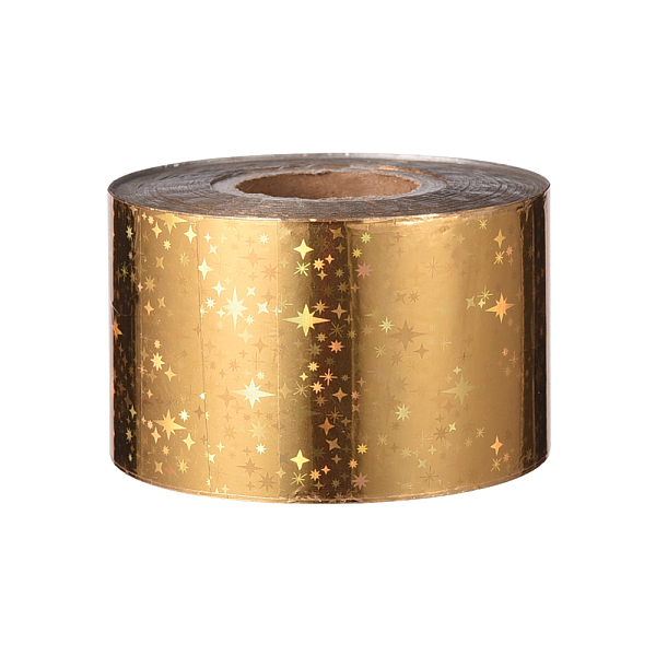 

PandaHall Shining Laser Transfer Foil Nail Sticker Decals, for Nail Tips Decorations, Gold, 40mm, 120m/roll Paper Others Gold