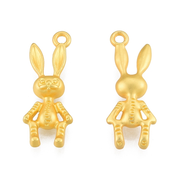 

PandaHall Alloy Pendants, Rabbit Charm, Matte Gold Color, 30.5x11x6mm, Hole: 2mm Alloy Rabbit