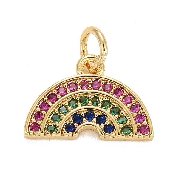 

PandaHall Cubic Zirconia Pendants, with Rack Plating Real 18K Gold Plated Brass Findings, with Jump Rings, Long-Lasting Plated, Lead Free &...