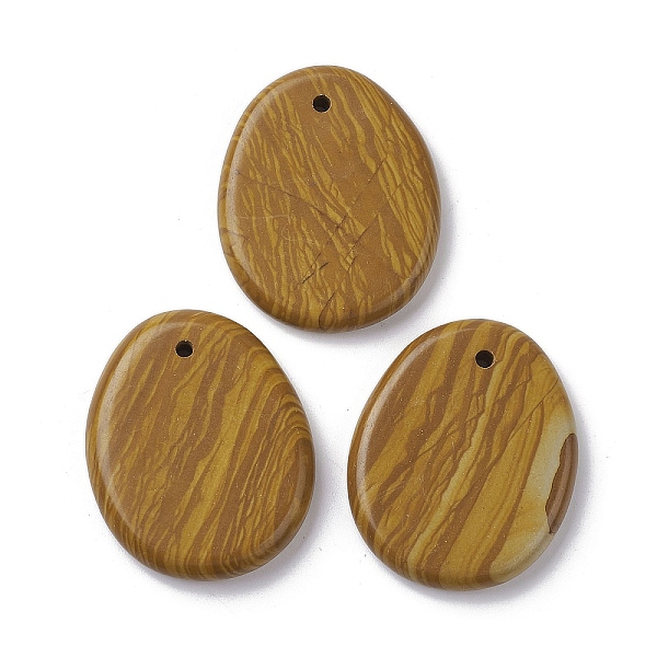 

PandaHall Natural Picture Jasper Pendants, Oval Charms, 40~41x32~33x6mm, Hole: 2.3~3mm Picture Jasper Oval