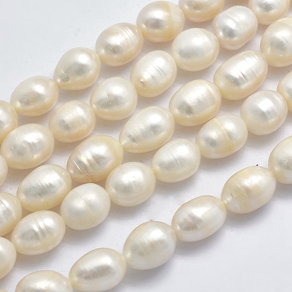 

PandaHall Natural Cultured Freshwater Pearl Beads Strands, Oval, Beige, 10~14x9~10mm, Hole: 0.8mm, about 34pcs/strand, 13.8 inch(35cm) Pearl..., Yellow