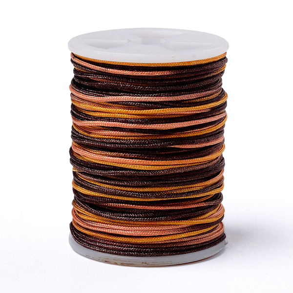 

PandaHall Segment Dyed Polyester Thread, Braided Cord, Colorful, 0.8mm, about 10.93 yards(10m)/roll Polyester