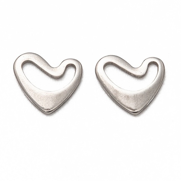 

PandaHall 201 Stainless Steel Linking Rings, Heart, Stainless Steel Color, 10x9x1mm, Inner Diameter: 2x7.5mm 201 Stainless Steel Heart