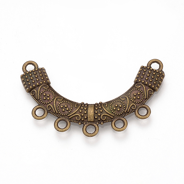 

PandaHall Tibetan Style Alloy Chandelier Components, Cadmium Free & Nickel Free & Lead Free, Antique Bronze, 45.5x26.5x2mm, Hole: 2mm, about...