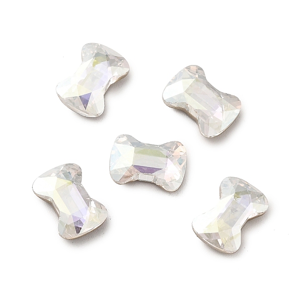 

PandaHall K9 Glass Rhinestone Cabochons, Flat Back & Back Plated, Faceted, Bowknot, Crystal, 7x10x3.5mm Glass Rhinestone Bowknot Clear