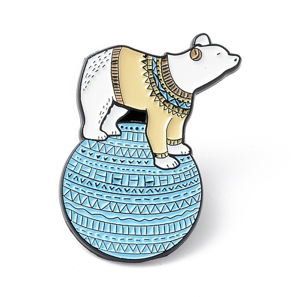 PandaHall Bear with Planet Enamel Pin, Cartoon Alloy Brooch for Backpack Clothes, Electrophoresis Black, Colorful, 35.5x24x1.5mm...