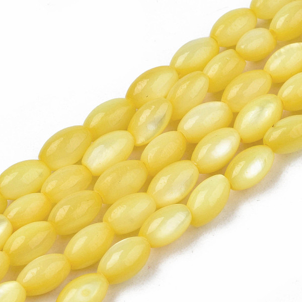 

PandaHall Natural Freshwater Shell Beads Strands, Dyed, Rice, Yellow, 5x3mm, Hole: 0.9mm, about 80~83pcs/strand, 14.76 inch~15.55 inch...