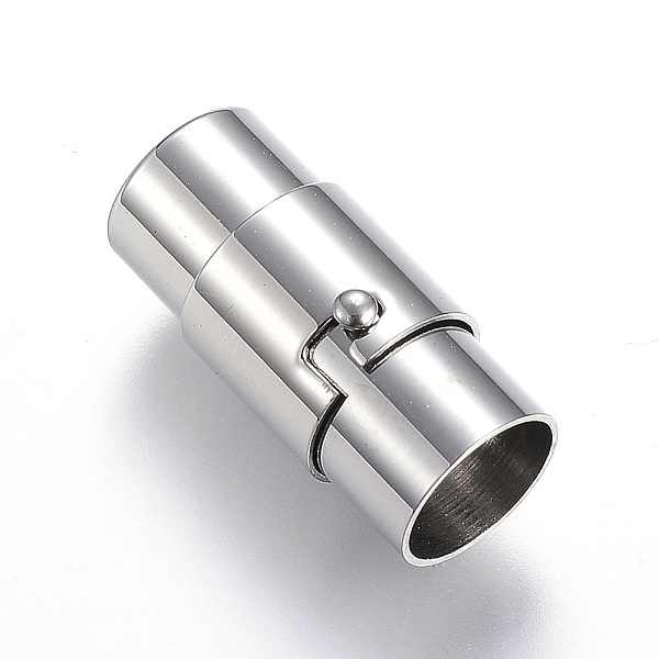 

PandaHall 304 Stainless Steel Locking Tube Magnetic Clasps, Column, Stainless Steel Color, 21x10mm, Hole: 8mm 304 Stainless Steel Column