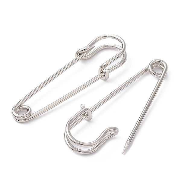 

PandaHall Iron Brooch Findings, Kilt Pins, Platinum, 40x13mm, pin: 1.5mm Iron