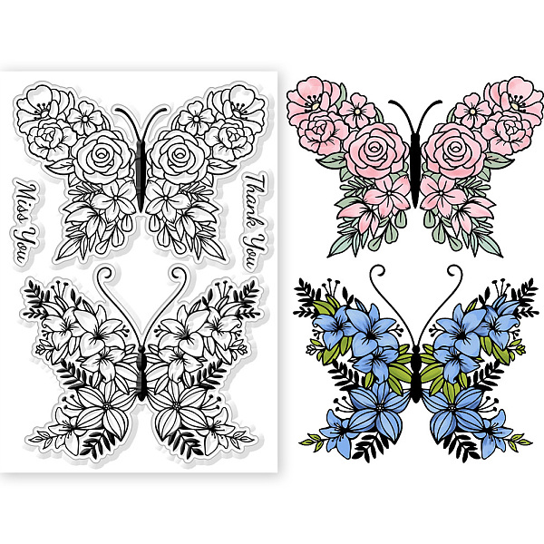 

PandaHall Custom PVC Plastic Clear Stamps, for DIY Scrapbooking, Photo Album Decorative, Cards Making, Butterfly, 160x110x3mm Plastic...