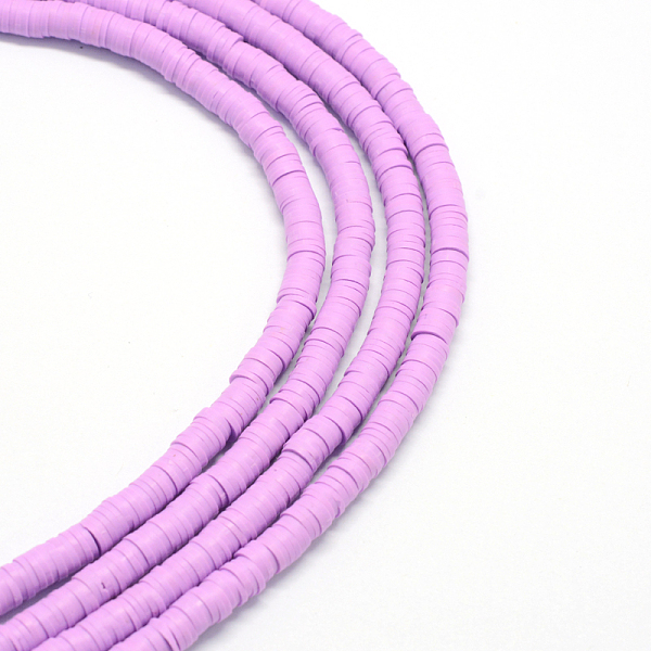 

PandaHall Handmade Polymer Clay Beads, Disc/Flat Round, Heishi Beads, Plum, 3x1mm, Hole: 1mm, about 380~400pcs/strand, 17.7 inch Polymer..., Purple