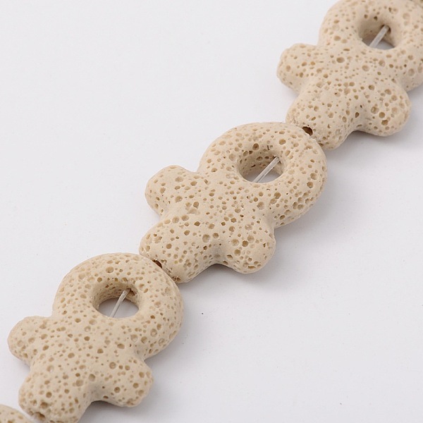 

PandaHall Synthetic Lava Rock Bead Strands, Female Gender Sign, Dyed, Beige, 38x34x8mm, Hole: 1mm, about 12pcs/strand, 16.1 inch Lava Rock..., Yellow