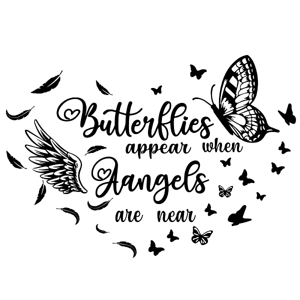 

PandaHall PVC Wall Stickers, for Home Living Room Bedroom Wall Decoration, Black, Butterfly Pattern, 350x800mm PVC Butterfly