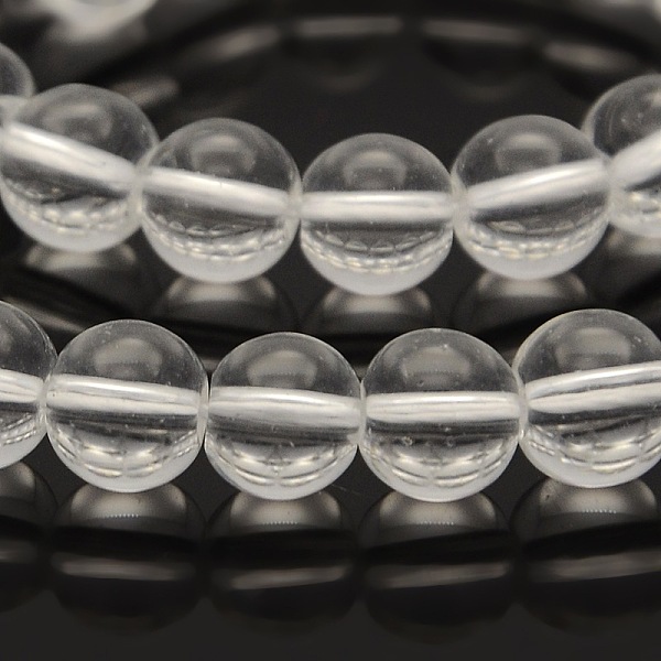 

PandaHall Round Glass Beads Strands, Clear, 8mm, Hole: 0.8mm, about 54pcs/strand, 15.7 inch Glass Round Clear