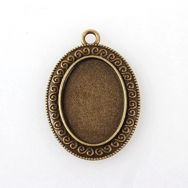 

PandaHall Vintage Tibetan Alloy Pendant Cabochon Bezel Settings, Cadmium Free & Nickel Free & Lead Free, Antique Bronze, Oval Tray: 25x18mm...