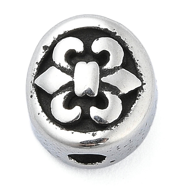

PandaHall 304 Stainless Steel Beads, Oval with Fleur De Lis, Antique Silver, 8.5x8x6mm, Hole: 1.6mm 304 Stainless Steel Oval