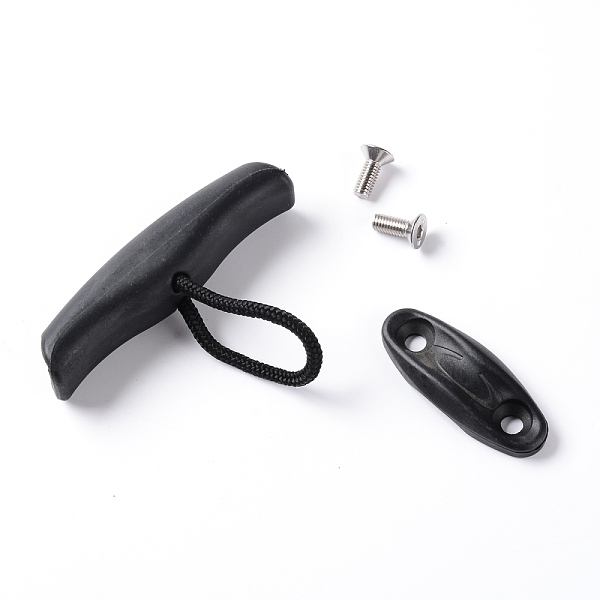 

PandaHall Plastic Kayak Handles with Nylon Rope and Stainless Steel Screws Replacement Installation Kit, Kayak and Boat Accessories, Black...