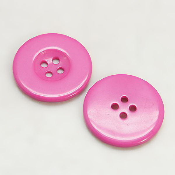 

PandaHall Resin Buttons, Dyed, Flat Round, Hot Pink, 25x3mm Resin Flat Round Pink