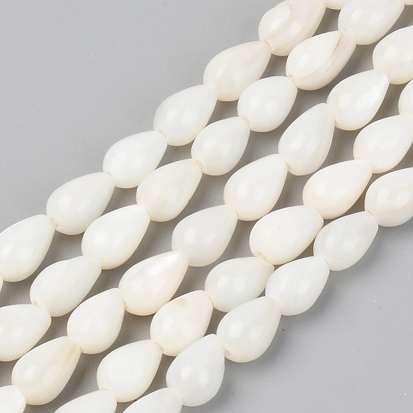 

PandaHall Natural Freshwater Shell Beads Strands, Teardrop, Seashell Color, 7~8x5mm, Hole: 0.8mm, about 52pcs/Strand, 14.96 inch(38cm)...