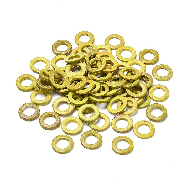 

PandaHall Dyed Wood Jewelry Findings Coconut Linking Rings, Olive, 20~23x2~5mm Coconut Ring Green