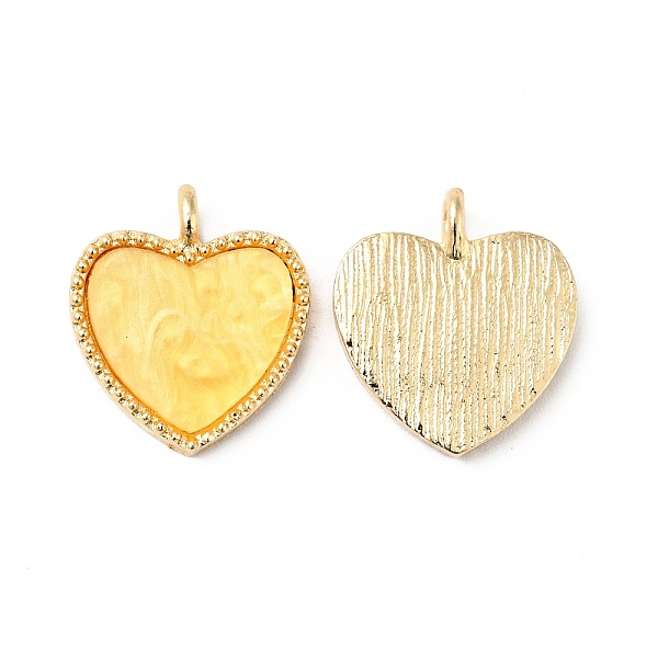 

PandaHall Acrylic Pendants, with Light Gold Plated Alloy Findings, Heart, Yellow, 18x16x3mm, Hole: 2mm Alloy+Acrylic Heart Yellow