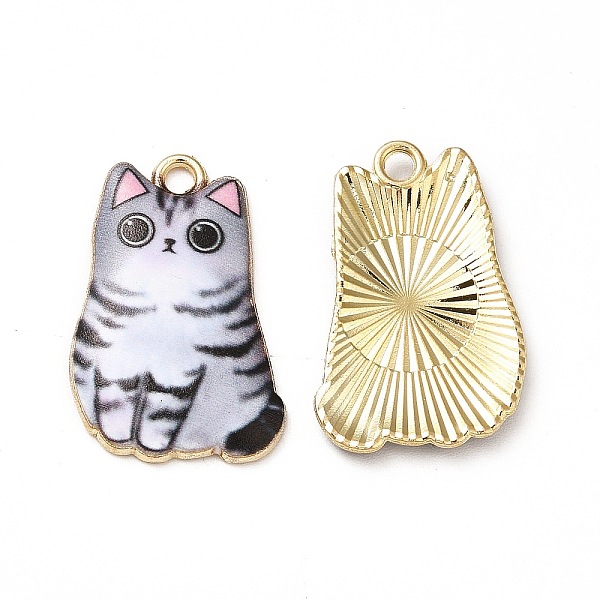 

PandaHall Alloy Enamel Pendants, Cadmium Free & Nickel Free & Lead Free, Golden, Cat Charms, Gray, 25x16x3mm, Hole: 1.8mm Alloy+Enamel Cat...