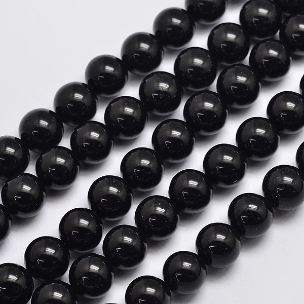 

PandaHall Natural Malaysia Jade Beads Strands, Round, Dyed, Black, 10mm, Hole: 1mm, about 38pcs/strand, 15 inch Malaysia Jade Round Black