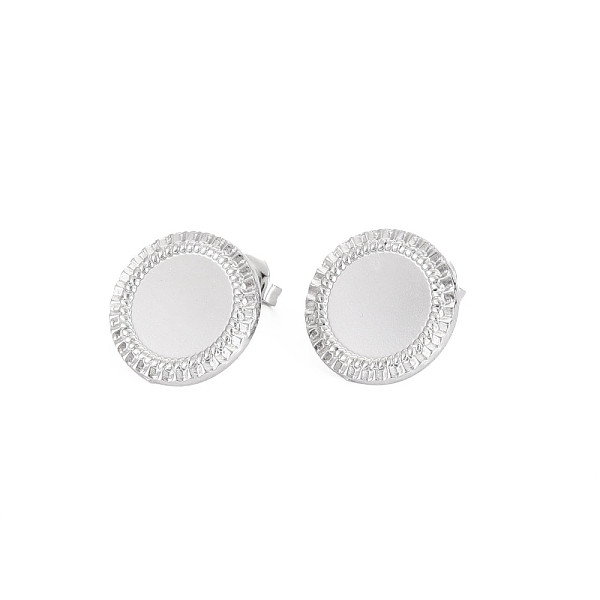

PandaHall 304 Stainless Steel Stud Earring Findings, Earring Setting for Enamel, with Ear Nuts, Flat Round, Stainless Steel Color, 15.5mm...