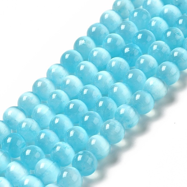 

PandaHall Natural Selenite Beads Strands, Grade A, Dyed, Round, Dark Turquoise, 8.5mm, Hole: 0.8mm, about 46pcs/strand, 15.35''(39cm)...