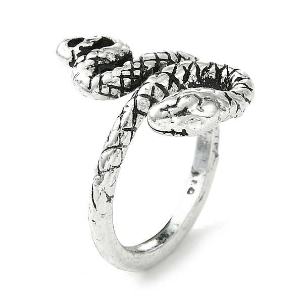 

PandaHall Snake Alloy Open Cuff Rings, Lead Free & Cadmium Free, Antique Silver, 18mm, Inner Diameter: 17mm Alloy Snake