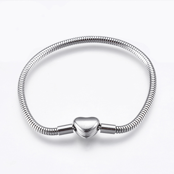 

PandaHall 304 Stainless Steel European Style Chains Bracelet Making, with Clasps, Stainless Steel Color, 6-1/4 inch(160mm), 3mm Stainless...