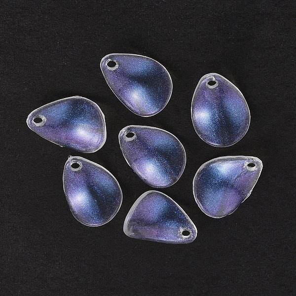 

PandaHall Transparent Acrylic Pendants, with Glitter Powder, Petal Charm, Clear AB, 17x13x2mm, Hole: 2mm, about 1530pcs/500g Acrylic..., White