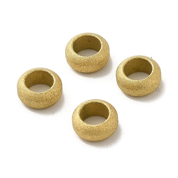 

PandaHall 304 Stainless Steel European Beads, Large Hole Beads, Textured, Rondelle, Golden, 8x4mm, Hole: 4.8mm 304 Stainless Steel Rondelle