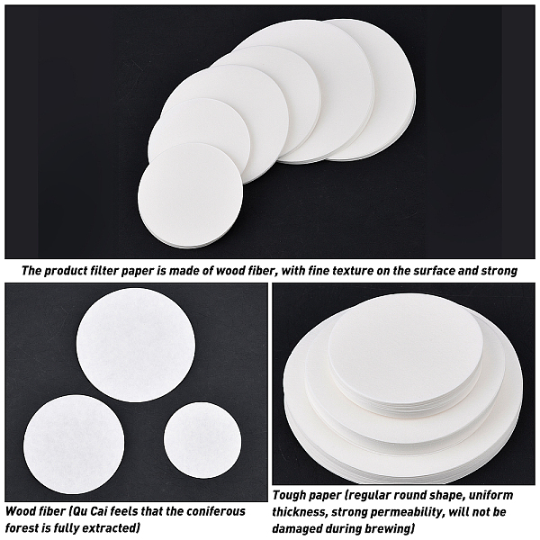 

PandaHall SUPERFINDINGS 150Pcs 3 Style Circular Quantitative Filter Paper, Medium Speed, Laboratory Filter Paper, Funnel Filter Paper, White...