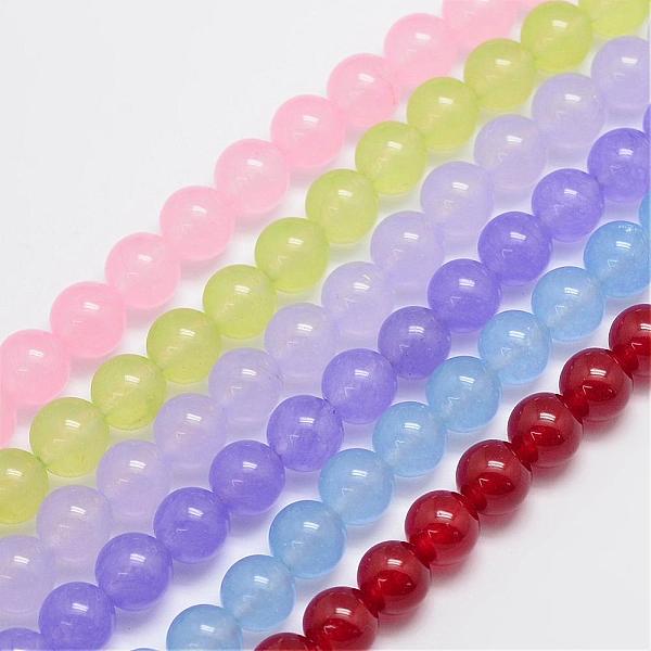 

PandaHall Natural & Dyed Malaysia Jade Bead Strands, Round, Mixed Color, 6mm, Hole: 0.8mm, about 64pcs/strand, 15 inch Malaysia Jade Round..., Multicolor