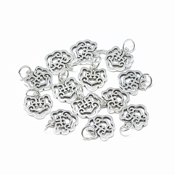 PandaHall Thai 925 Sterling Silver Charms, with Jump Ring, Longevity Lock, Antique Silver, 12x12x1.5mm, Hole: 4mm Thai Sterling Silver Lock PandaHall Thai 925 Sterling Silver Charms, with Jump Ring, Longevity Lock, Antique Silver, 12x12x1.5mm, Hole: 4mm Thai Sterling Silver Lock