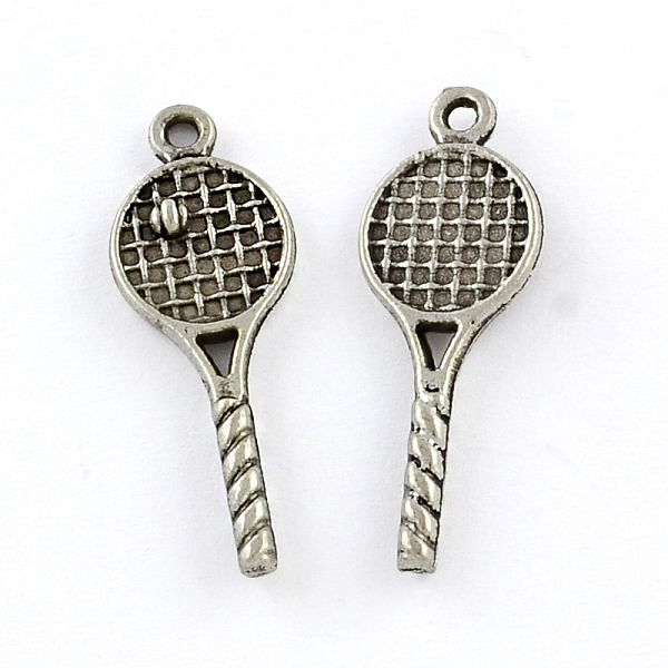

PandaHall Tibetan Style Zinc Alloy Pendants, Sports Charms, Lead Free & Cadmium Free, Tennis Racket, Antique Silver, 30x10x2.5mm, Hole...