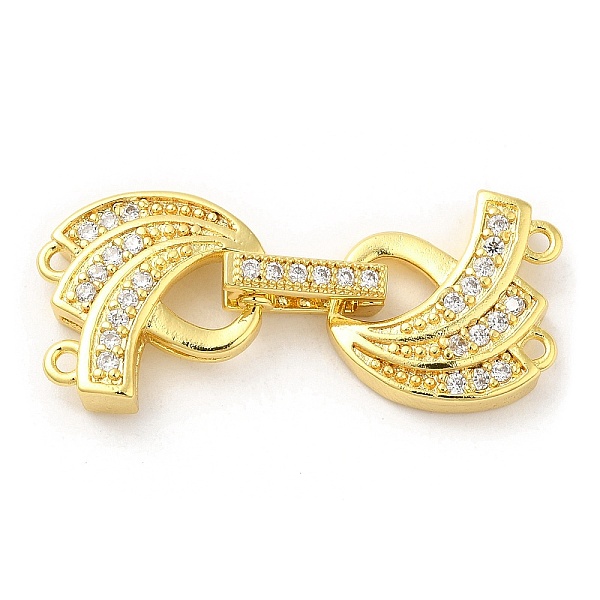 

PandaHall Rack Plating Brass Micro Pave Clear Cubic Zirconia Fold Over Clasps, Long-Lasting Plated, Real 18K Gold Plated, 36.5mm, Pendant...
