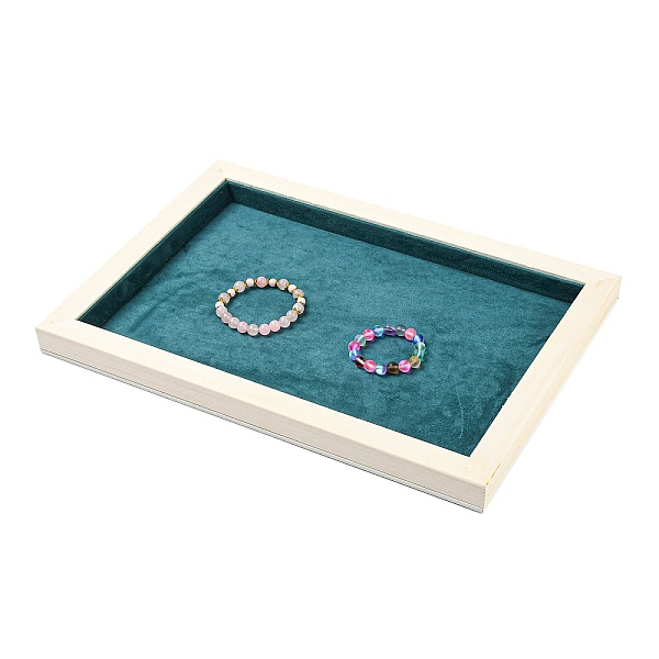 Rectangle Microfiber Cloth Jewelry Storage Tray