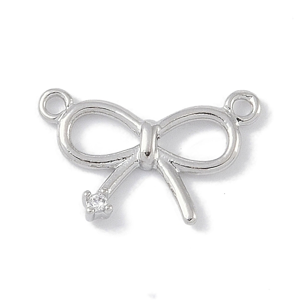 

PandaHall Brass Micro Pave Clear Cubic Zirconia Pendants, Bowknot, Platinum, 14x2mm, Hole: 1mm Brass+Cubic Zirconia Bowknot Clear