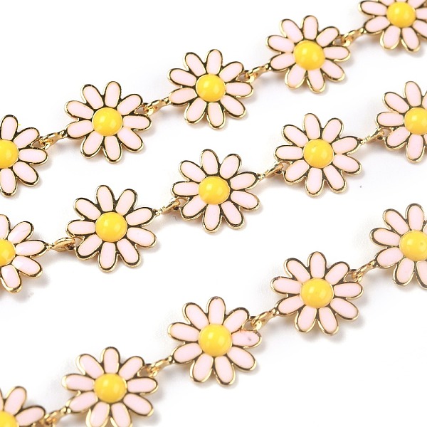 

PandaHall Golden Brass Enamel Link Chain, Long-Lasting Plated, with Spool, Unwelded, Daisy, Lavender Blush, 13.5x10x1.5mm, 32.8 Feet...