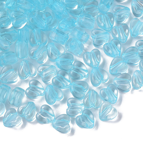 

PandaHall Transparent Acrylic Beads, Heart, Sky Blue, 8x8.5x5.5mm, Hole: 2.5mm, about 2030pcs/500g Acrylic Heart