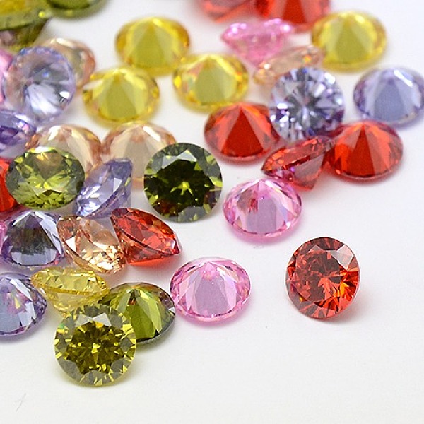 

PandaHall Cubic Zirconia Cabochons, Grade A, Faceted, Diamond, Mixed Color, 3x2mm Cubic Zirconia Diamond Multicolor