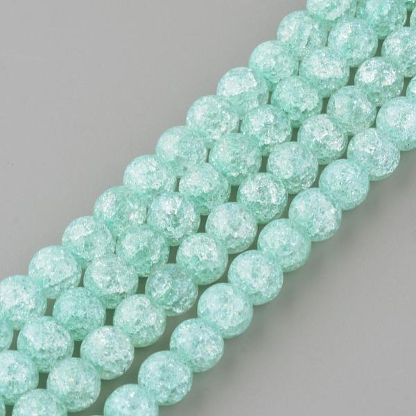 

PandaHall Synthetic Crackle Quartz Beads Strands, Round, Dyed, Pale Turquoise, 8mm, Hole: 1mm, about 50pcs/strand, 15.7 inch Crackle Quartz..., Cyan