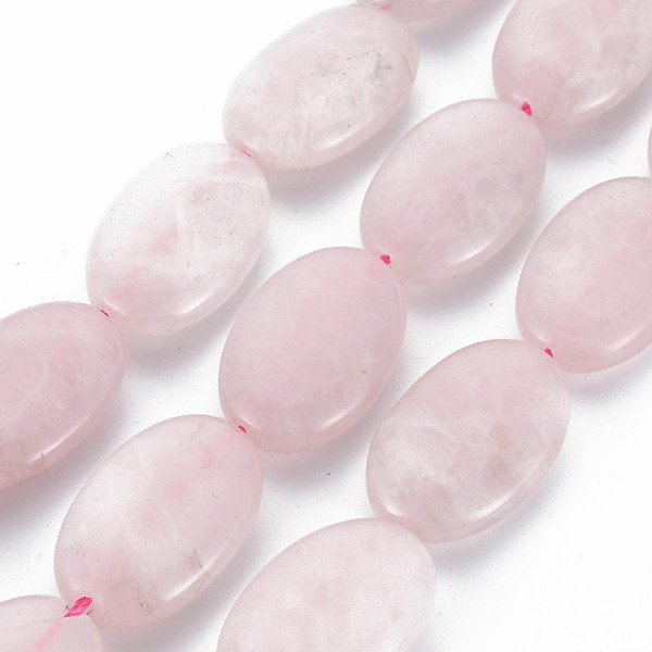 

PandaHall Natural Rose Quartz Beads Strands, Oval, 29x18x6.5~8.5mm, Hole: 1.2mm, about 14pcs/strand, 15.94 inch(40.5cm) Rose Quartz Oval
