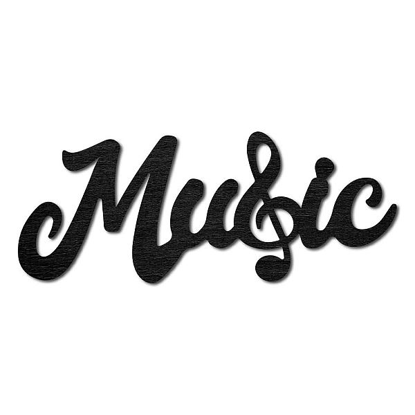 

PandaHall CREATCABIN Wood Cutout Music Sign Laser Cut Wooden Wall Decor Sculpture Hanging Decor Wall Art Decoration for Home Gallery Office..., Black