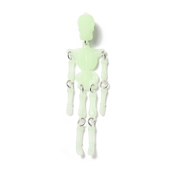

PandaHall Halloween Luminous PVC Skeleton Pendants, Glow in the Dark, with Iron Link Rings, Aquamarine, 100x26.5x15mm, Hole: 1.6mm Plastic..., Green