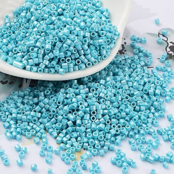 

PandaHall Baking Paint Glass Seed Beads, Cylinder, Dark Turquoise, 2x1.5mm, Hole: 1mm, about 5599pcs/50g Glass