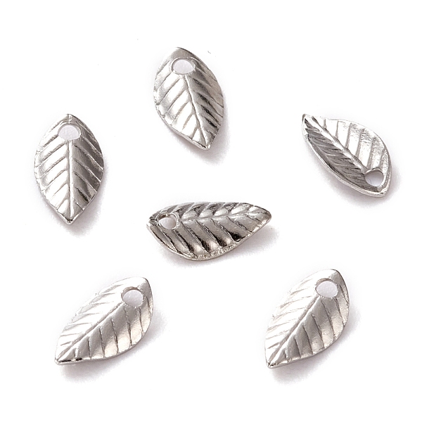 

PandaHall Brass Charms, Leaf, Platinum, 7x4x1mm, Hole: 1mm Brass Leaf
